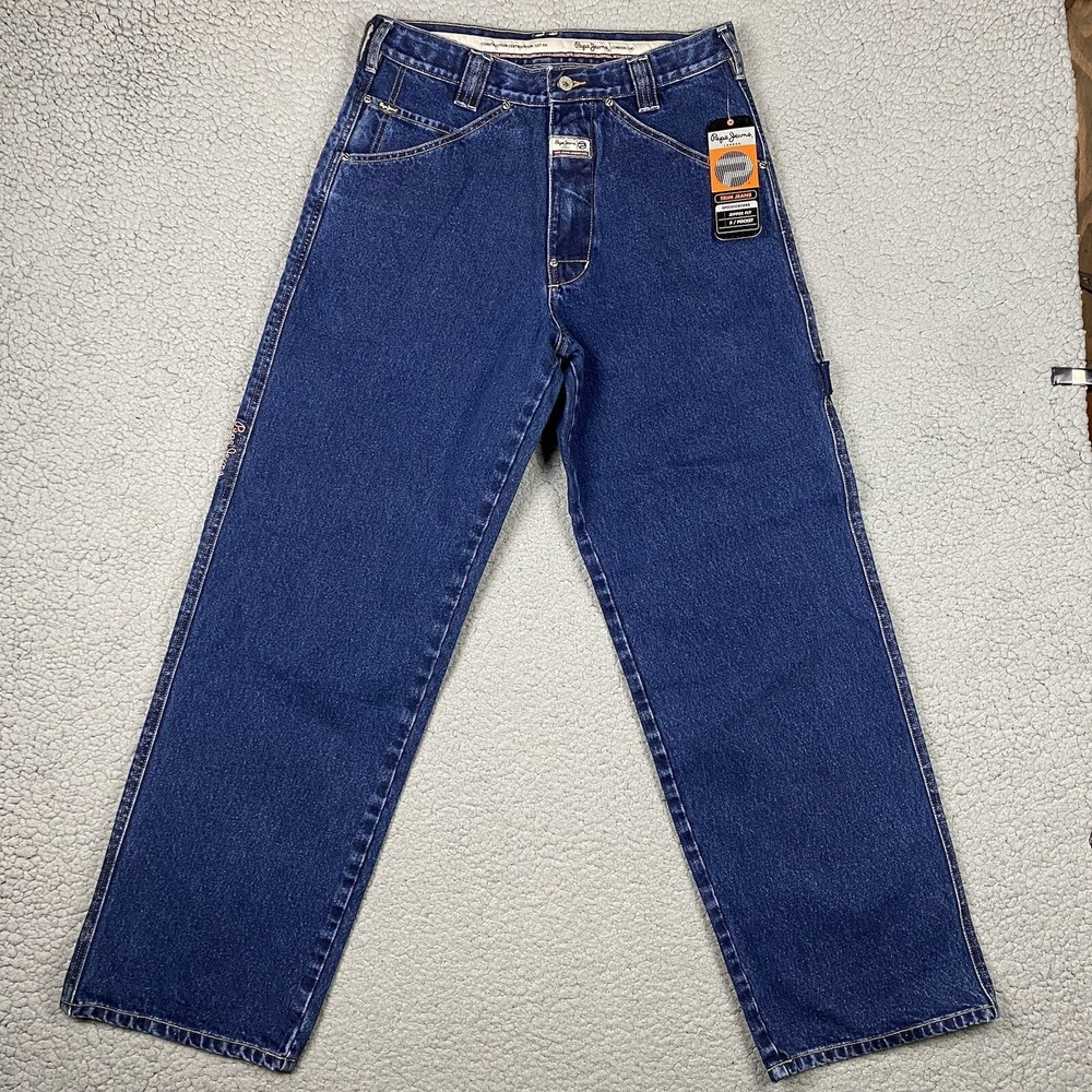 VTG Pepe Jeans London Sample Skater Wide 32x33 Baggy Loose‎ 10" Opening *TEAR